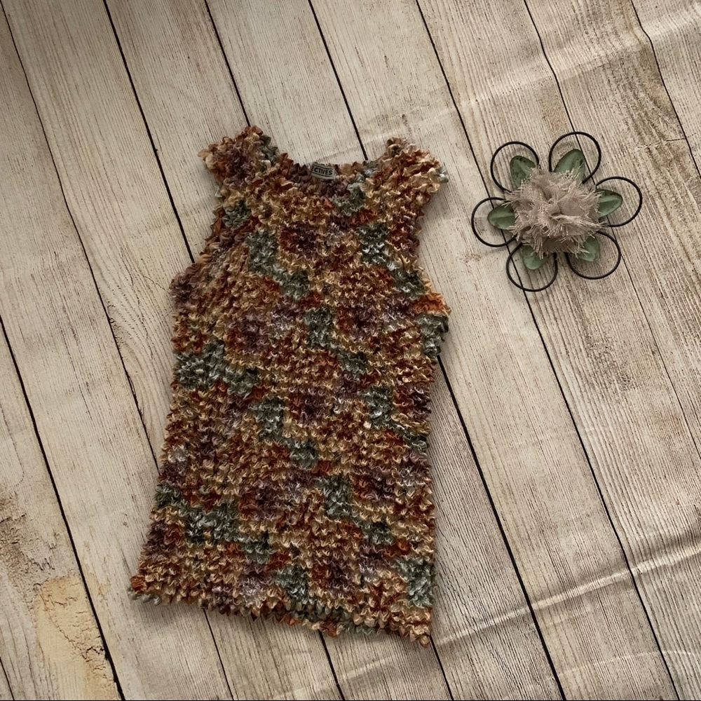 EUC Vintage 90's Sleeveless Stretchy Popcorn Tank